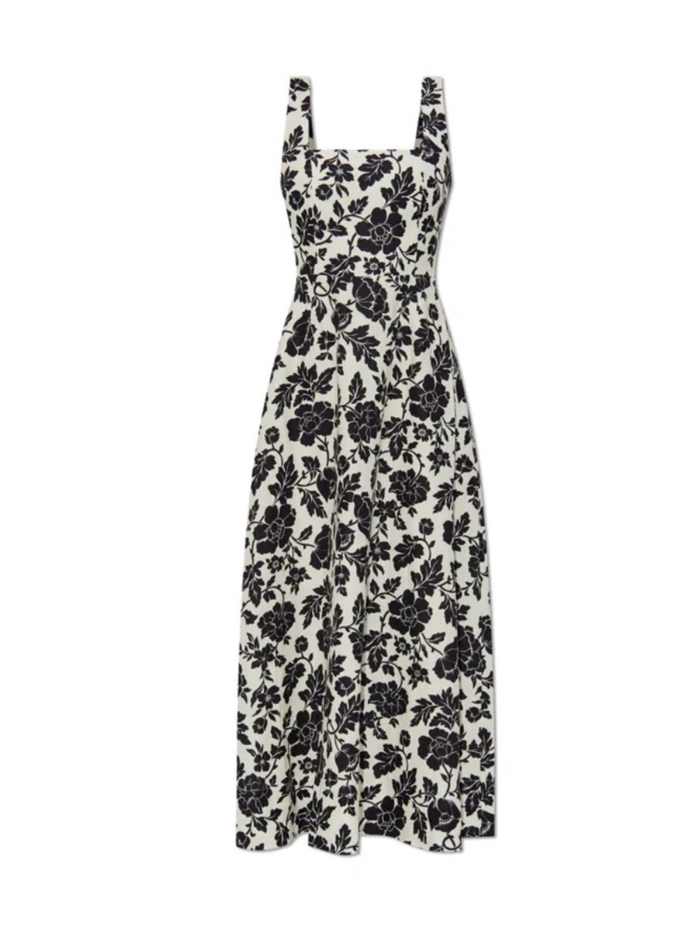 NWT Posse Skyla Square Neck Floral Black & Bone Maxi Dress XS